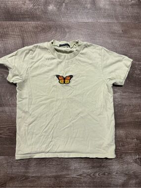 Brandy Melville Butterfly Baby Tee O/S